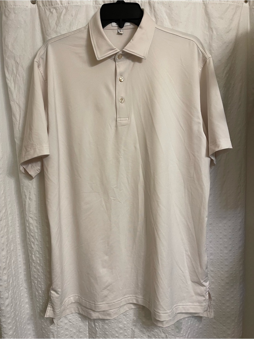 Men's Peter Millar Summer Comfort White Short-Sleeve Polo Shirt Size Medium